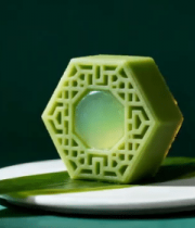 绿色花纹月饼特写10522#横屏 