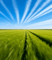 绿色麦田与蓝天白云风景12190#横屏 