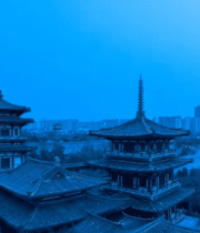 洛阳古城古建筑夜景4834#横屏 