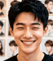 理发店微笑男子近景3758#横屏 