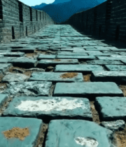 长城砖石路面景象3655#横屏 