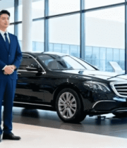展厅内商务人士与轿车素材2316#横屏 