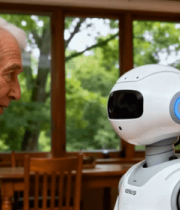 老人与家用机器人互动场景3717#横屏 