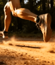 林间小道上人物跑步素材13607#横屏 