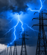 雷电下的高压输电线路13054#横屏 