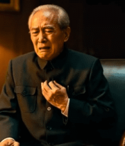 老人坐沙发手抚胸口画面13130#横屏 