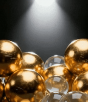 金色球体特写素材4036#横屏 