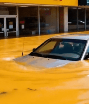 街道被洪水淹没汽车泡水13081#横屏 