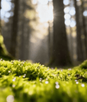 阳光照耀下的森林地面景观8406#横屏 