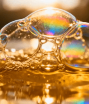 阳光下水面上的彩色泡泡12749#横屏 