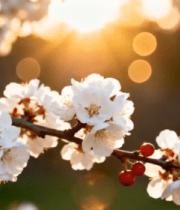 阳光下绽放的白色花朵(2)5095#横屏 