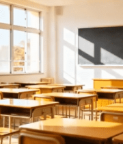 	 教室课桌椅及黑板空镜9316#横屏 