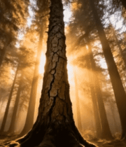 阳光照耀下的森林树木景象(1)7296#横屏 