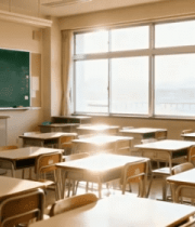 教室内部桌椅与黑板场景(1)12475#横屏 