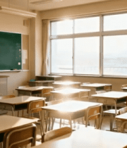 教室内部桌椅与黑板场景(1)12475#横屏 