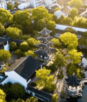 江南水乡古建筑航拍4812#横屏 