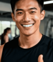 健身房男士健身后竖拇指7411#横屏 