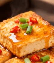 煎豆腐美食特写3140#横屏 