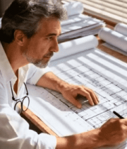 建筑师伏案绘图场景11#横屏 