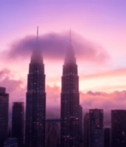 吉隆坡双子塔日出城市景观8813#横屏 