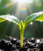 阳光下带水珠的新生植物601#横屏 