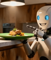 机器人厨房端送食物画面9937#横屏 