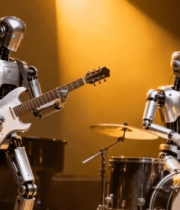 	 机器人乐队演奏音乐2645#横屏 