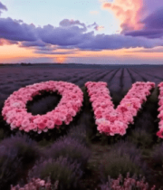 薰衣草田花朵拼成的13818#横屏 