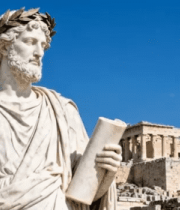 雅典卫城旁的古典雕像14703#横屏 