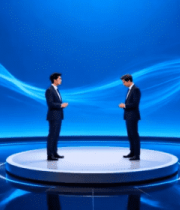 演播室两人对话场景12282#横屏 