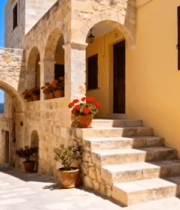 沿海城镇石砌建筑小巷景象14731#横屏 