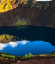 火山口湖泊自然风光7210#横屏 