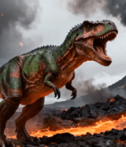 火山场景霸王龙渲染素材8791#横屏 