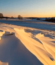 雪域雪原日落自然风光9563#横屏 