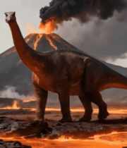 火山场景下的恐龙素材9089#横屏 