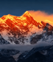 雪山日照金山自然风光素材1681#横屏 