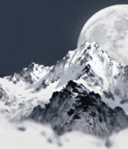 雪山月夜自然风光素材6066#横屏 