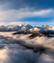 雪山云海高空全景5184#横屏 