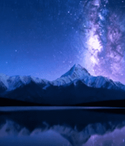 雪山星空湖面美景15032#横屏 