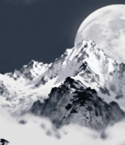 雪山月夜自然风光素材6066#横屏 