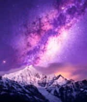 雪山星空夜景素材(2)10042#横屏 