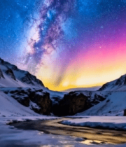 雪山星空夜景(2)9902#横屏 