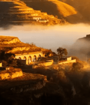 黄土高原村落晨景3156#横屏 