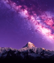 雪山夜空下的璀璨星空5572#横屏 