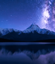 雪山星空下的宁静湖面14835#横屏 