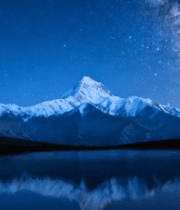 雪山星空倒影夜景2302#横屏 