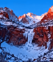 雪山峡谷冬季自然风光11310#横屏 