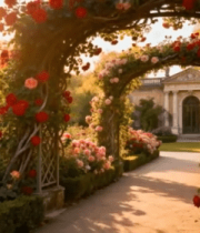 花园玫瑰花拱门风景8025#横屏 