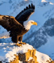 雪山老鹰展翅特写3011#横屏 