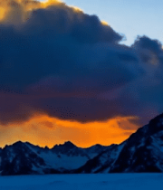 雪山日落壮丽景观953#横屏 